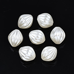 Creamy White ABS Plastic Imitation Pearl Beads, Bicone, Creamy White, 12.5x11mm, Hole: 1.5mm, about 645pcs/500g