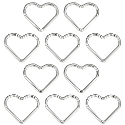 Серебро 10колец из стерлингового серебра, с 1 квадратной салфеткой для полировки серебра из замшевой ткани, сердце, серебряные, 8x6.5x0.5 мм, внутренний диаметр: 6.5x4.5 мм