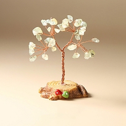 Пренит Украшения из натуральной пренитовой стружки, Пень, медная проволока, энергетический камень по фэн-шуй, подарок для украшения дома, рабочего стола, 47x80~100 мм