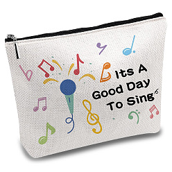 Musical Note Тема медсестры из поликоттона на заказ холщовые сумки для хранения, металлические мешочки на молнии, прямоугольные, музыкальная нота, 18x25 см