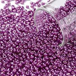 Темная Орхидея 12/0 стакан бисер, стиль цвета металлик, круглые, темные орхидеи, 12/0, 2 мм, отверстие : 1 мм, Около 30000 шт / фунт