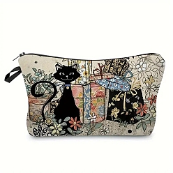 Cat Shape Polyester Wallet, with Zipper, Rectangle, Cat Shape, 17x25cm