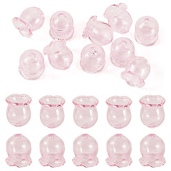 Pink 10шт. стеклянные колпачки для изготовления колокольчиков, колокольчик средний, розовые, 13.5x12 мм, отверстие : 2 мм