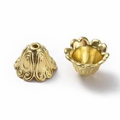 Golden Tibetan Style Alloy Bead Caps, Cadmium Free & Lead Free, Golden, 15x11mm, Hole: 2mm, Inner Diameter: 10mm, about 460pcs/1000g