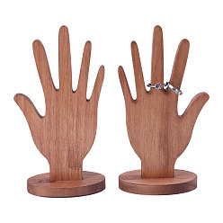 Кокосово-Коричневый 2 шт. настольные деревянные подставки-органайзеры в форме руки, кокосового коричневый, 10x1x18 см