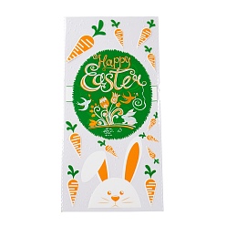 Кролик OPP пластиковые пакеты для хранения, Пасхальная тема, для конфет, печенье, подарочная упаковка, прямоугольные, Картина кролика, 27~27.5x13x0.01 см, 50шт / сумка