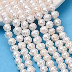 Old Lace Natural Cultured Freshwater Pearl Beads Strands, Potato, Grade 2A, Old Lace, 8~9mm, Hole: 0.5mm, about 43~52pcs/strand, 13.46''(34.2cm)