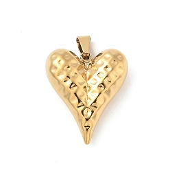 Настоящее золото 18K 304 подвески из нержавеющей стали, сердце, ионное покрытие (ip), реальный 18 k позолоченный, 27x23x9 мм, отверстие : 3x7 мм
