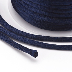 Royal Blue Nylon Cord, Satin Rattail Cord, for Beading Jewelry Making, Chinese Knotting, Royal Blue, 1.5mm, about 16.4 yards(15m)/roll