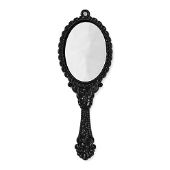 Черный Стеклянные подвески, с фурнитурой из сплава с напылением, Моррор, чёрные, 73.5x26.5x3 мм, отверстие : 1.8 мм