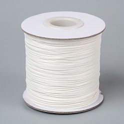 Creamy White Waxed Polyester Cord, Bead Cord, Creamy White, 0.5mm, about 169.51~174.98 Yards(155~160m)/Roll