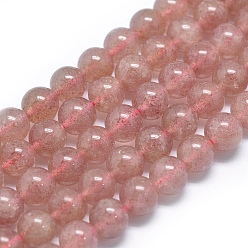 Strawberry Quartz Natural Strawberry Quartz Beads, Round, 10mm, Hole: 1mm, about 173pcs/250g