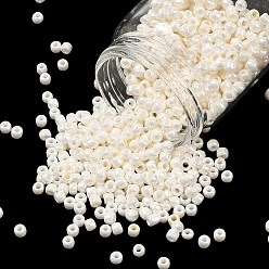 (122) Opaque Luster Navajo White Тохо 6/0 круглые бусины, японский бисер, (122) непрозрачный глянец белый навахо, 4 мм, отверстие : 1.5 мм, Около 840 шт / 50 г