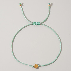 Светло-Голубой Браслеты из волоконного креста, регулируемые украшения ручной работы подарок элегантный аксессуар, Небесно-голубой, 11 дюйм (28 см)