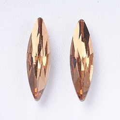 Легкий Копченый Топаз Имитация австрийского хрусталя горный хрусталь, класс А, задние и задние, лошадиный глаз , свет курил топазом, 14~14.5x4x2.5~3 мм