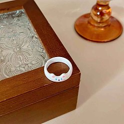 Белый Кольца из смолы для женщин, форма кошки, белые, внутренний диаметр: 17 мм