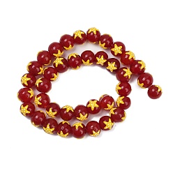 Звезда Круглые бусины Lampwork ручной пряди, звезда, 8~10x10 мм, отверстие : 2.2 мм, около 37 шт / нитка, 13.39'' (34 см)