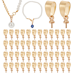 Light Gold Железо оснастки на поруки, с латунными подвесками на колышках для чашек, золотой свет, 7x3 мм, отверстие : 7.3x5.2 мм, штифты : 0.5 мм, 50 шт / комплект