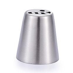 Stainless Steel Color Non-Tarnish Candy Cane Stainless Steel Russian Piping Tips, Cake Decorating Tips, for Cupcake Cookies Birthday Party, Stainless Steel Color, 40.5x37mm, Inner Diameter: 35mm