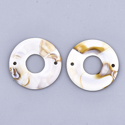 Льняное Полотно Акриловые ссылки, Стиль имитация драгоценных камней, пончик / пи-диск, белье, 43x4 мм, Отверстие : 2.5 мм , около 110 шт / 500 г