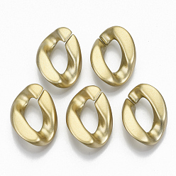 Золотистый Непрозрачные акриловые кольца, разъемы для быстрой связи, для изготовления бордюрных цепей, твист, золотые, 23x16x5 мм, Внутренний диаметр: 13x6.5 мм, о 545 шт / 500 г