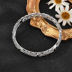 Платина Латунные браслеты для женщин, колесо, стойки покрытие, платина, 1/4 дюйм (0.8 см), внутренний диаметр: 2-3/8 дюйм (5.95 см)