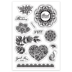 Цветок Пластиковые штампы пвх, для diy scrapbooking, фотоальбом декоративный, изготовление карт, штампы, цветочным узором, 16x11x0.3 см