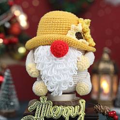 Santa Claus Christmas DIY Knitting Kits for Beginners, including Stuffing Cotton, Crochet Hook, Stitch Marker, Craft Eye & Nose, Cored Cotton Thread, Santa Claus, 140x120x110mm