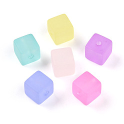 (52) Непрозрачная лаванда Матовые прозрачные акриловые бусины, кубические, разноцветные, 12x12x12 мм, отверстие : 2.8 мм, Около 252 шт / 500 г