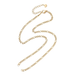 Золотой 3мм 304 изготовление ожерелья из нержавеющей стали в виде цепочки Фигаро, с прыжковых колец, золотые, 14.96 дюйм (38 см), 39мм эксдентер