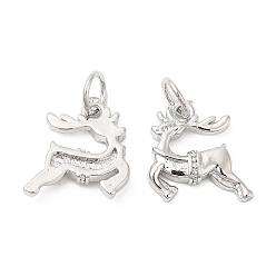 Платина Рождественская стойка с латунными подвесками, с целью перехода в кольце, без свинца и без кадмия, долговечный, олень очарование, платина, 16.5x11x2.5 мм, отверстие : 3 мм