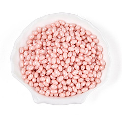 Темный Лосось Непрозрачные цвета блестящие стеклянные бусины, круглое отверстие, овальные, темный лосось, 6.5~7x4~4.5 мм, отверстие : 0.9~1 мм, Около 2645 шт / фунт