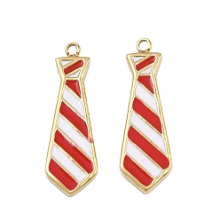 Красный 304 нержавеющей стальной эмали подвески, связать, ионное покрытие (ip), ручная полировка, реальный 18 k позолоченный, красные, 24.5x8x2 мм, отверстие : 1.4 мм