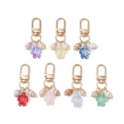 (52) Непрозрачная лаванда Подвеска из черепахового стекла и панциря, Поворотные застежки-брелки для украшения сумок, разноцветные, 54 мм