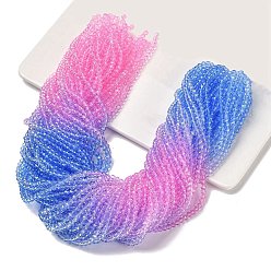 Разноцветный Прозрачные окрашенные стеклянные бусины, граненые, рондель, красочный, 4.5x3.6 мм, отверстие : 0.8 мм, около 105~110 шт / нитка, 38~39 см