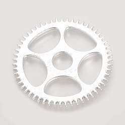 Античное Серебро Подвески в стиле стимпанк из тибетского сплава, передача, без кадмия и без свинца, античное серебро, 42x2 мм, Отверстие : 8 мм , около 135 шт / 1000 г