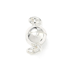 Серебро Латунные магнитные застежки, долговечный, стойки покрытие, круглые, серебряные, 11x6x6 мм, Перейти кольцо: 4x1 мм, внутренний диаметр: 2 мм