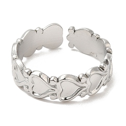 Нержавеющая Сталь Цвет Не тускнеет 304 фурнитура для открытого кольца-манжеты из нержавеющей стали, настройки кольца чашки безеля, цвет нержавеющей стали, размер США 7 1/4 (17.5 мм), лоток : 4x4 мм