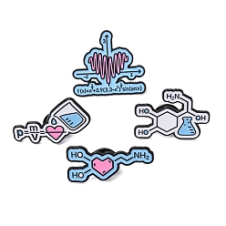 Небесно-голубой Эмалевые значки с научными символами, булавки для лацканов из сплава для одежды рюкзака, голубой, 27x30.5 мм