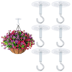 Прозрачный Вопросительный знак из нержавеющей стали, открытый овечий глаз кольцо крючок, с пластиковыми наклейками, не оставляющими следов, и гайкой из цинкового сплава., прозрачные, 81x21 мм, 6 шт / стиль