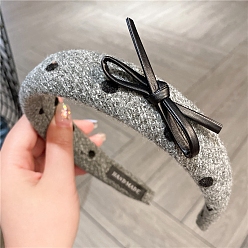 Светло-серый Тканевые резинки для волос для женщин и девочек, бантом в горошек, светло-серый, 30 мм