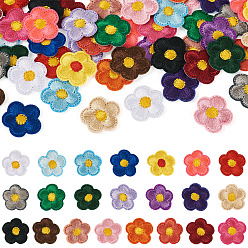 (52) Непрозрачная лаванда 66 шт. цветочные вышитые нашивки на ткань для пришивания и утюжки, аксессуары для костюма, аппликация, разноцветные, 21.5x23.5x1.5 мм, 22 шт / комплект