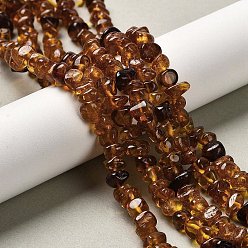 Янтарный Янтарные шарики нити, самородки, упавший камень, 6~9x6~7x4.5~7 мм, отверстие : 0.6 мм, около 82~83 шт / нитка, 14.76 дюйм (37.5 см)