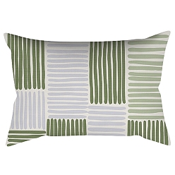 Stripe Fundas de almohada de poliéster abstractas de geometría de estilo nórdico serie verde, fundas de colchón, para sofá cama, Rectángulo, raya, 300x500 mm