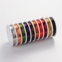 Mixed Color Round Copper Jewelry Wire, Lead Free & Cadmium Free & Nickel Free, Mixed Color, 22 Gauge, 0.6mm, about 19.68 Feet(6m)/roll
