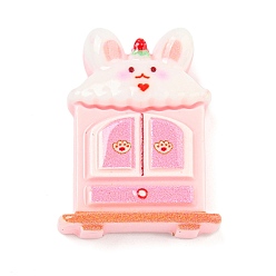 Другие Тема спальни из непрозрачной смолы, мебель с изображением животных, декодированные кабошоны, кролик шкаф, 28x21.5x8.5 мм