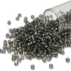 (29) Silver Lined Light Black Diamond Тохо 6/0 круглые бусины, японский бисер, (29) светло-черный бриллиант с серебряной подкладкой, 4 мм, отверстие : 1.5 мм, Около 840 шт / 50 г