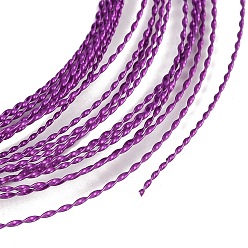 Темно-Фиолетовый Алюминиевая проволока, скрученный плоский, для diy craft, темно-фиолетовый, 1 мм, 18 датчик, около 16.40 футов (5 м) / рулон