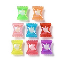 (52) Непрозрачная лаванда Цвет AB покрытием акриловые бусины, два тона, сахарная, разноцветные, 17x21x9.5 мм, отверстие : 3.7 мм, Около 331 шт / 500 г