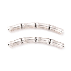 Античное Серебро 925 серебро бусы трубка, в форме бамбука с текстурой, античное серебро, 24x5x2.5 мм, отверстие : 1.4 мм, Около 20 шт / 10 г